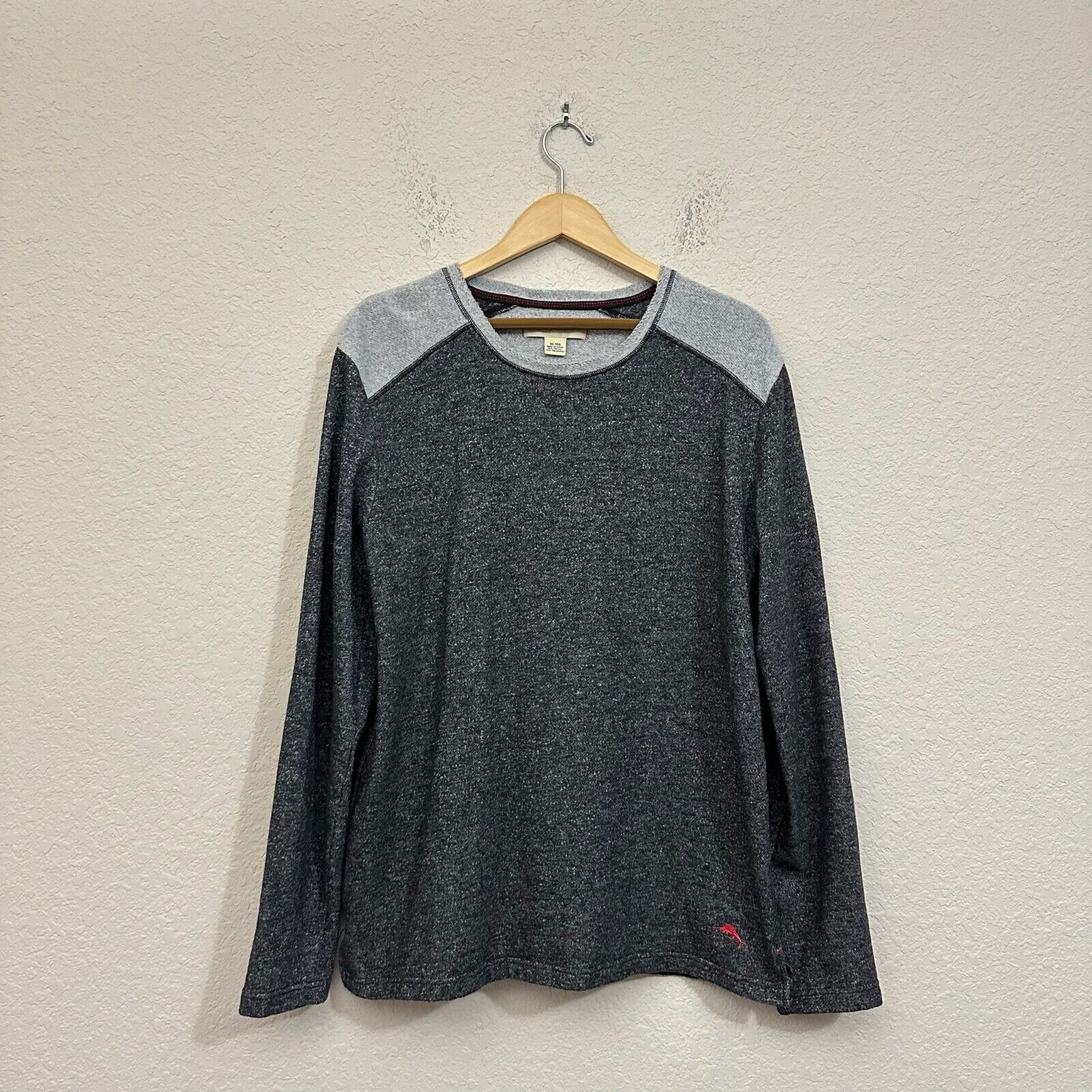 Tommy Bahama L/S Fleece Pullover Sweatshirt Crewneck Charcoal Grey